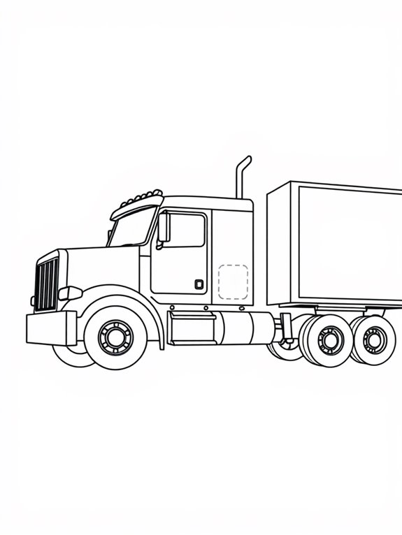 coloring page for trucks