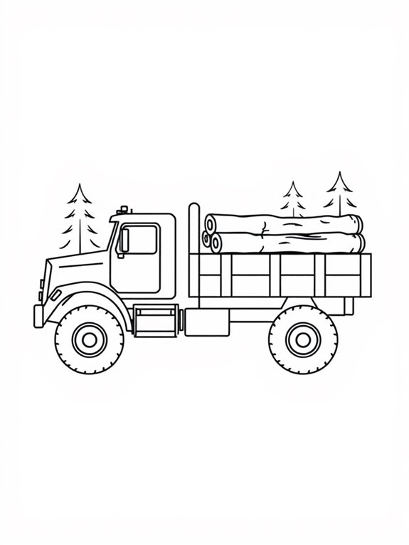 coloring page for trucks