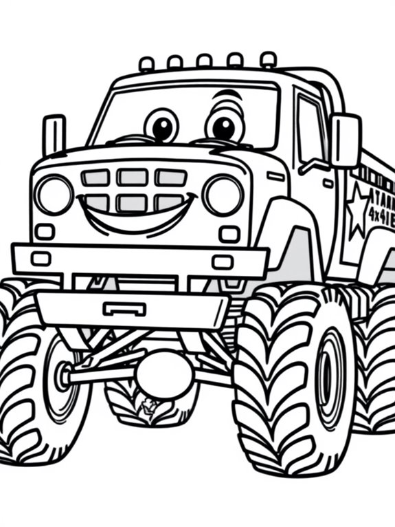 coloring page for trucks