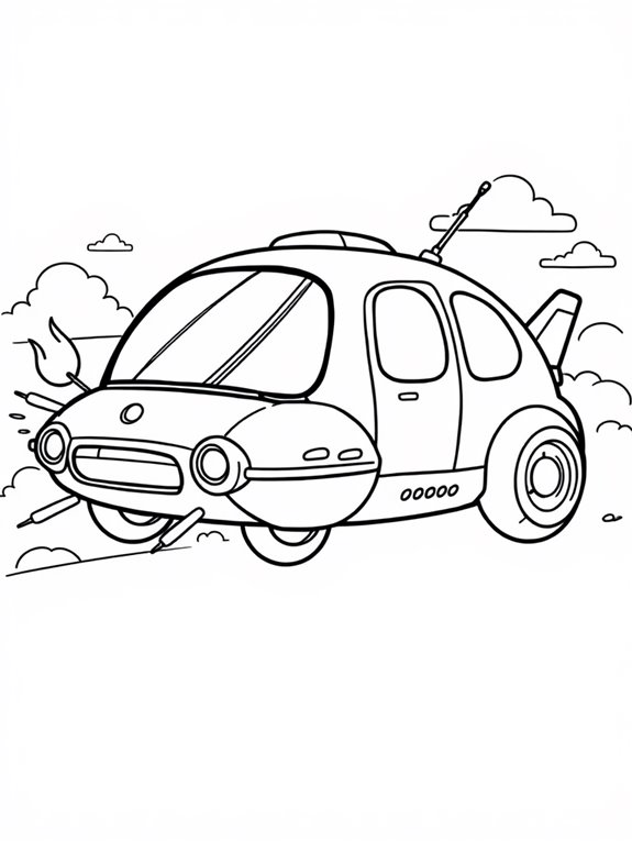 coloring page hover car