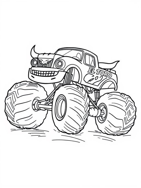 coloring page monster truck