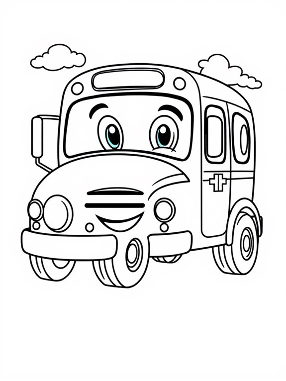 coloring page of bus