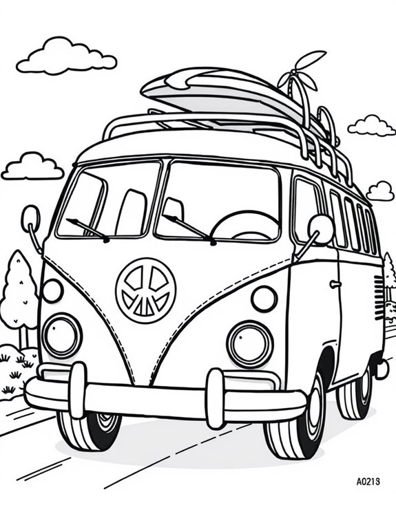 coloring page of bus