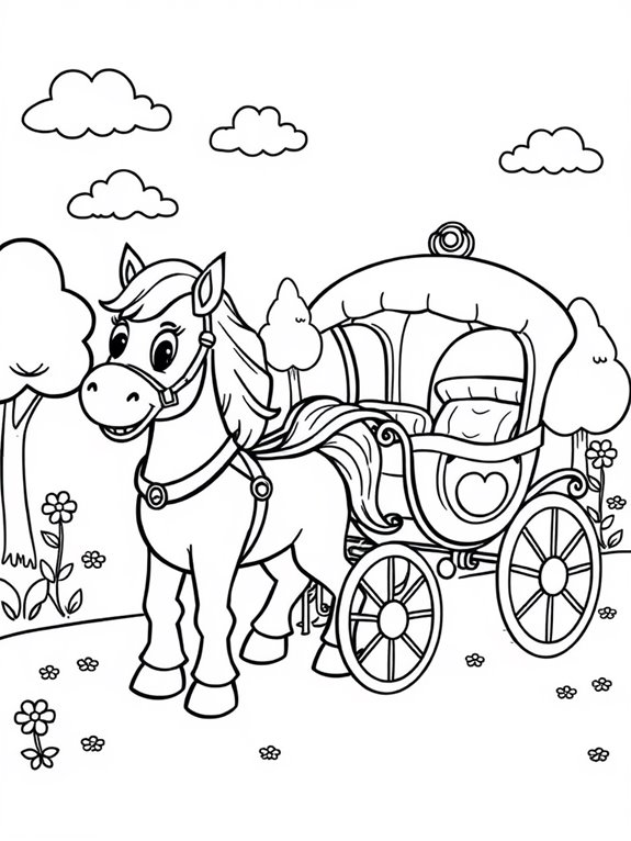 coloring page of carriage