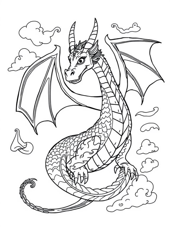 coloring page of dragon