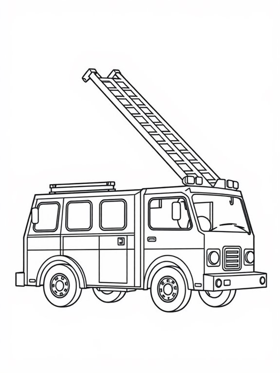 coloring page of fire truck