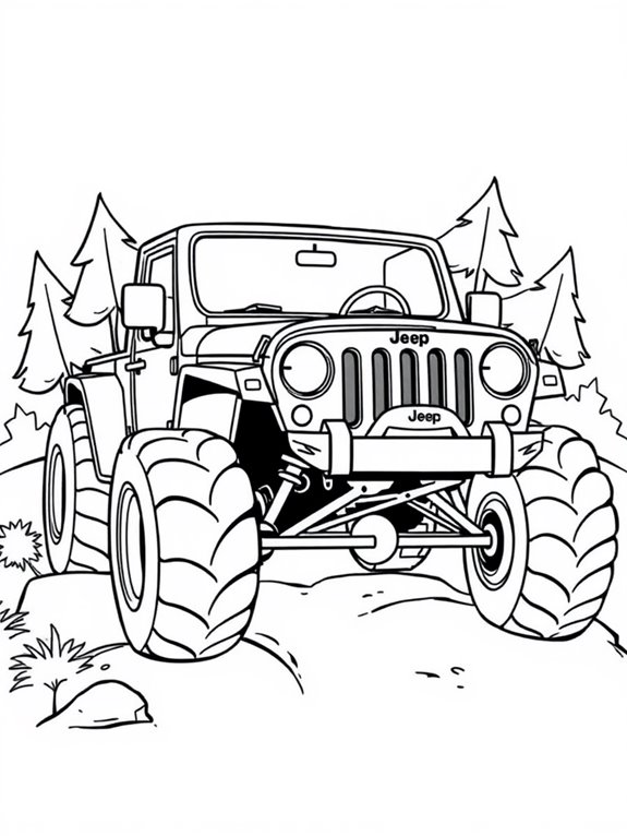 coloring page of jeep