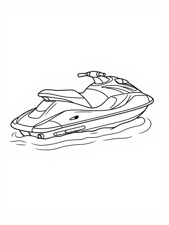 coloring page of jet ski