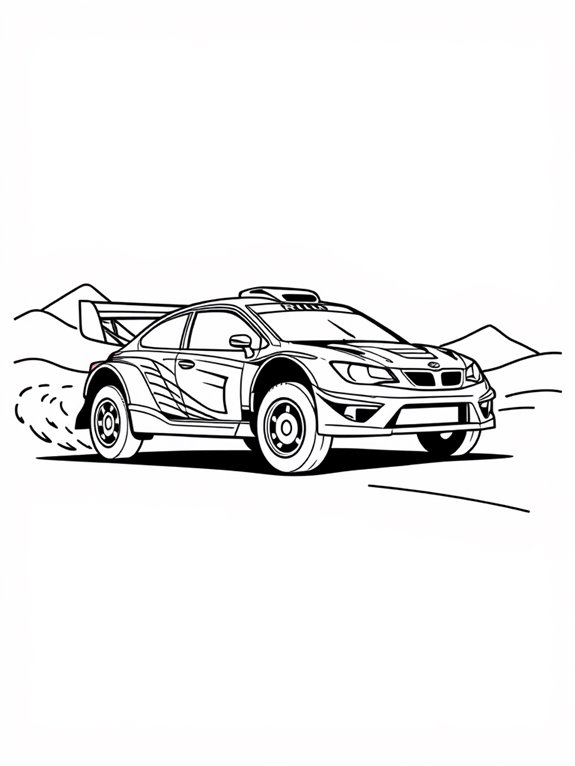 coloring page of rally car