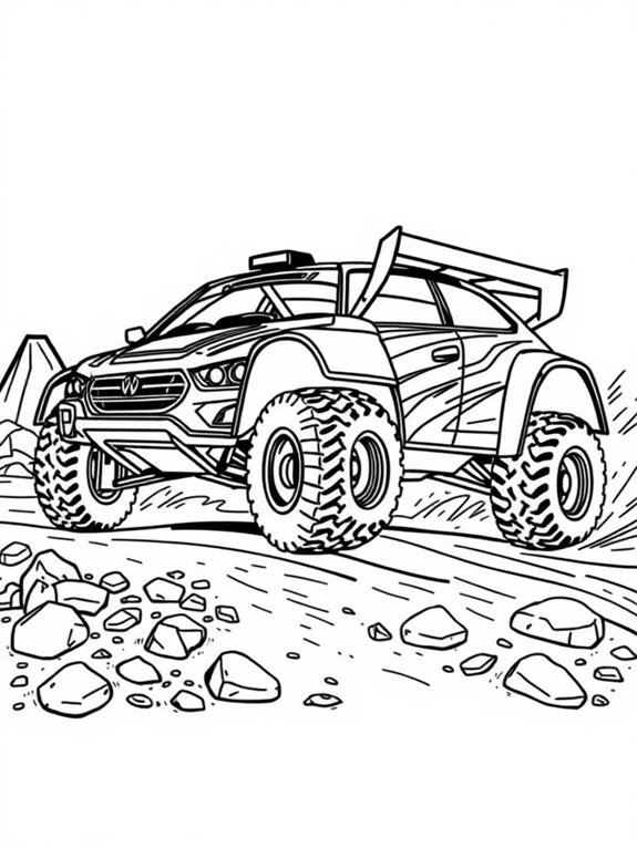 coloring page of rally car