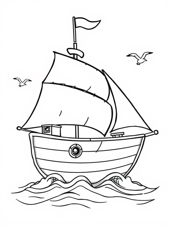 coloring page of ship