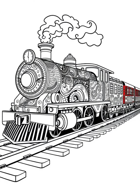 coloring page of train