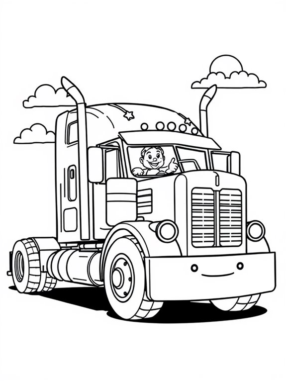 coloring page of truck