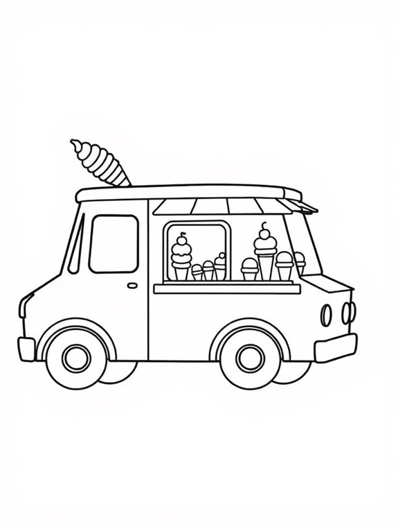 coloring page with truck