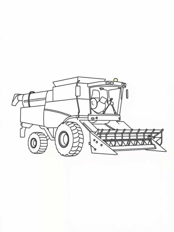 combine harvester coloring page