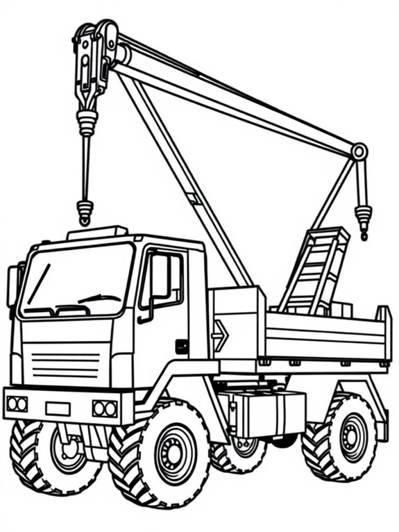 crane truck coloring page