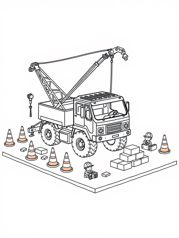 crane truck coloring page