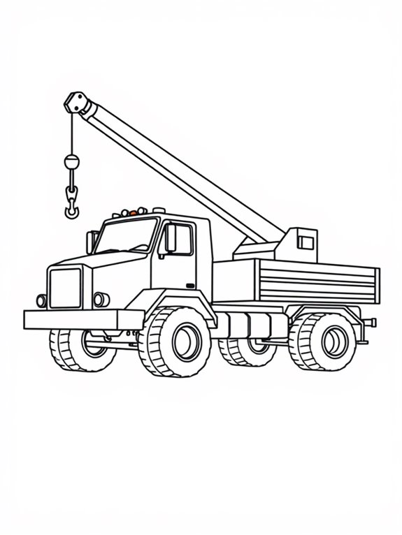 crane truck coloring page