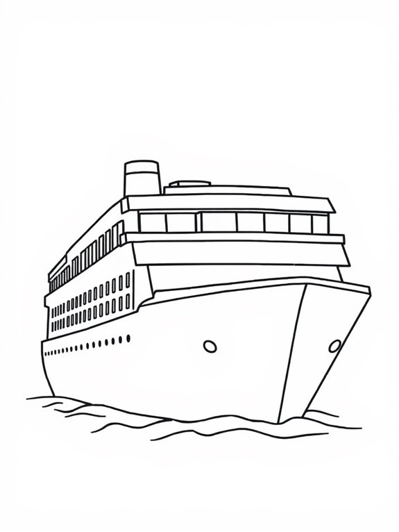 cruise ship coloring page