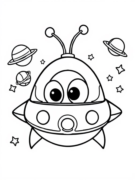 cute alien spaceship design