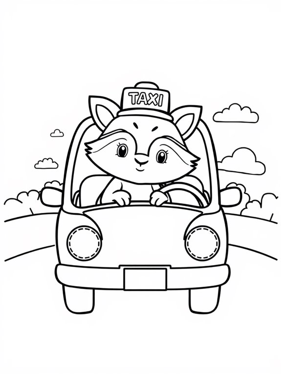 cute animal taxi driver