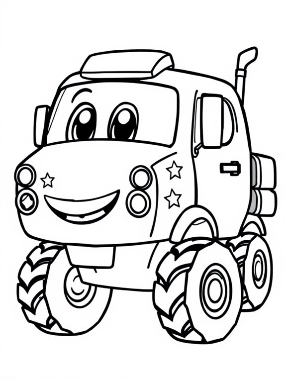 cute armored truck illustration