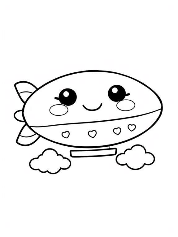 cute blimp coloring page