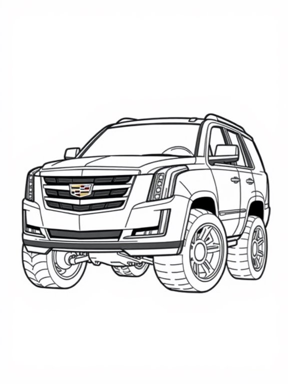 cute cadillac escalade illustration