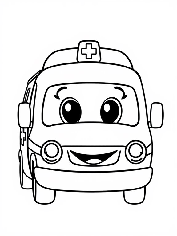 cute cartoon ambulance illustration