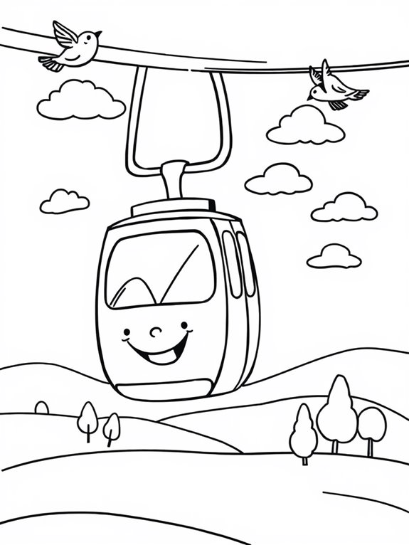 cute cartoon cable car