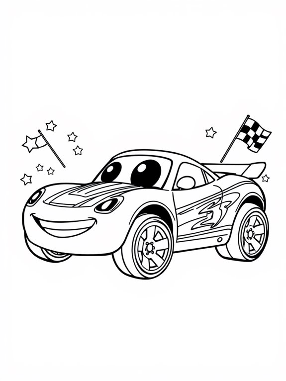 cute cartoon car coloring