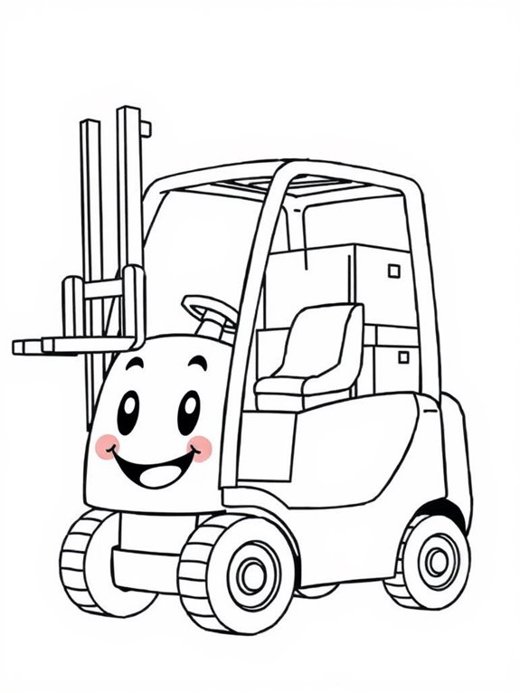 cute cartoon forklift illustration