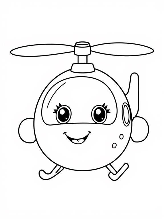 cute cartoon helicopter illustration