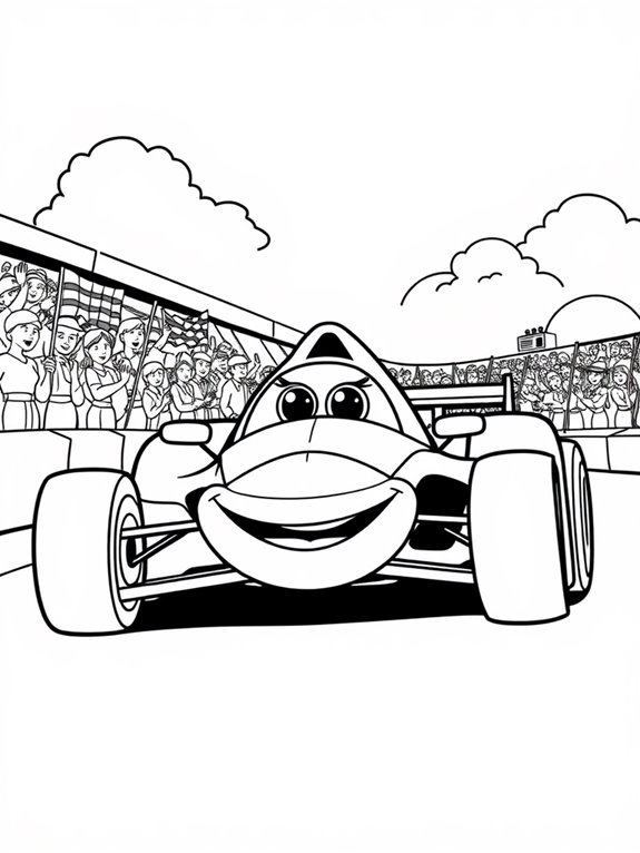 cute cartoon indycar racer