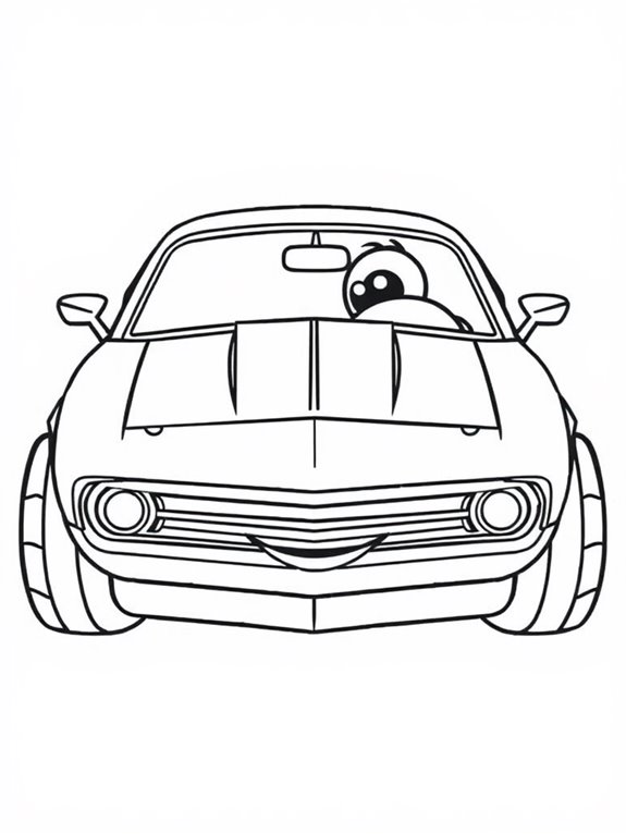 cute cartoon muscle car