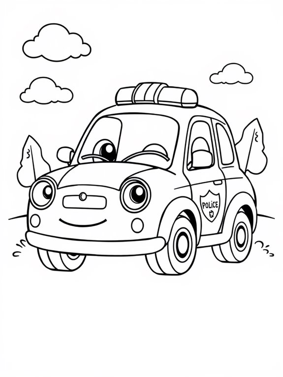 cute cartoon police car