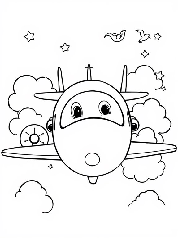 cute cartoon private jet