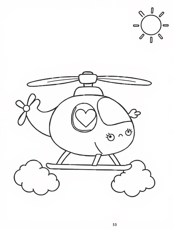 cute cartoon rescue helicopter