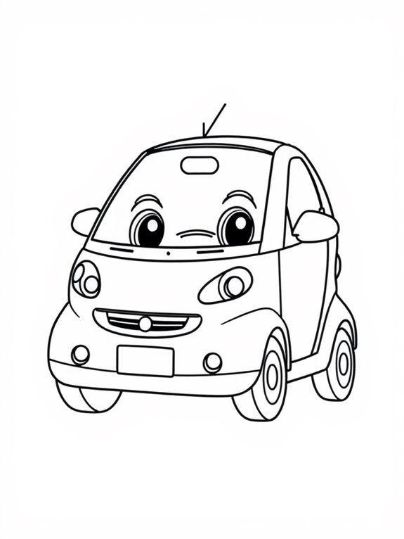 cute cartoon smart car