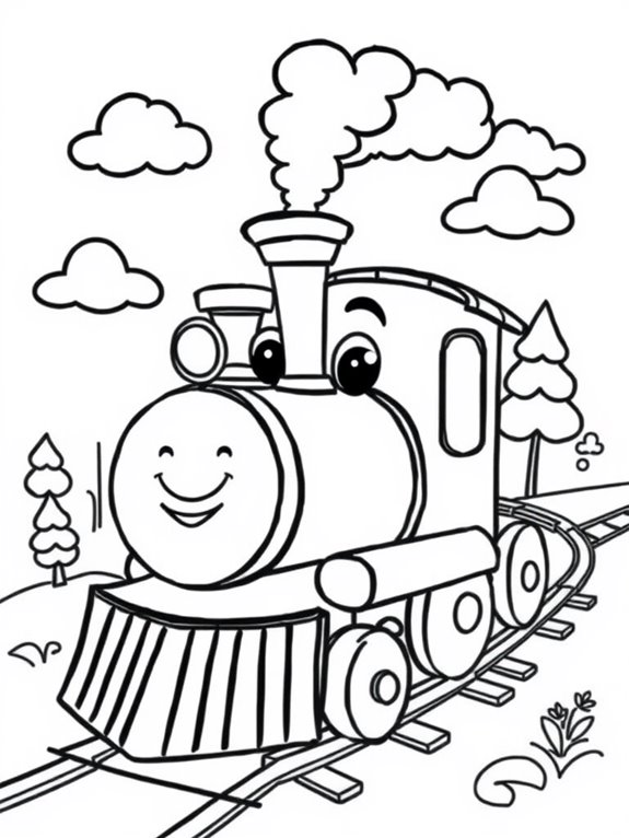 cute cartoon steam train