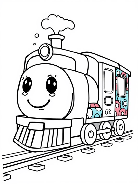 cute cartoon subway train