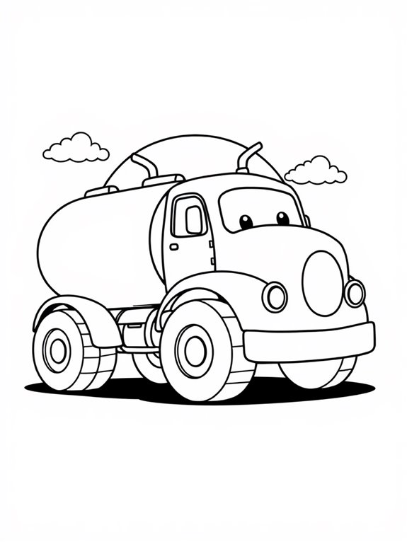 cute cartoon tanker truck