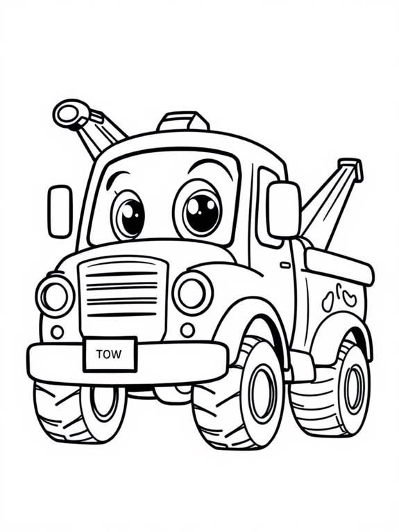 cute cartoon tow truck