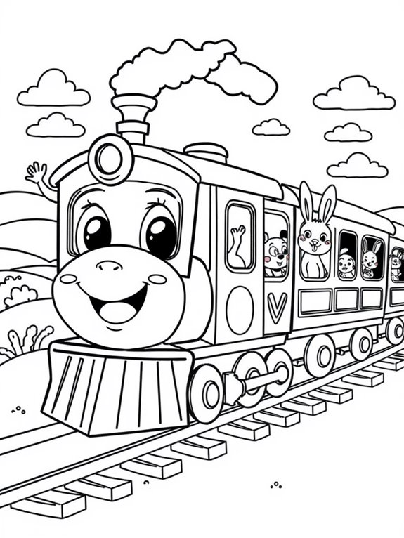 cute cartoon train illustration