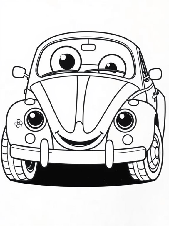 cute cartoon volkswagen beetle