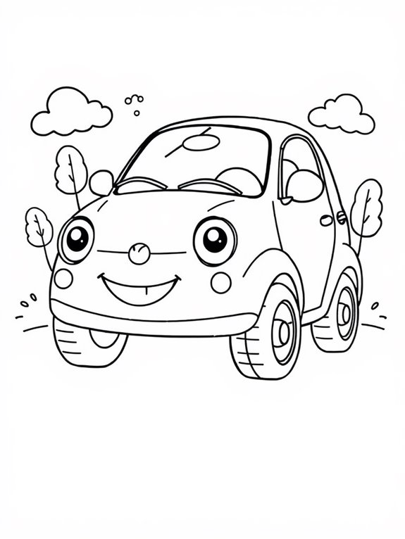 cute compact car coloring