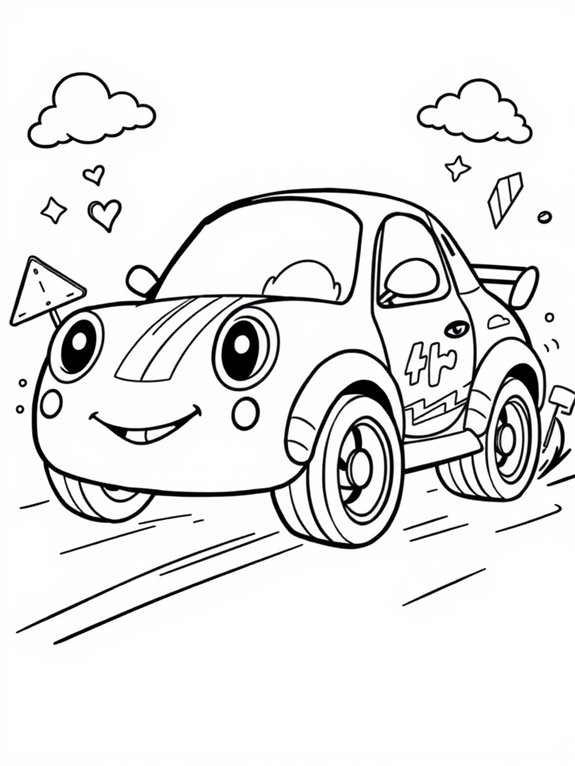 cute drift car illustration