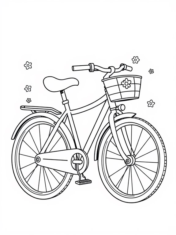 cute hybrid bike illustration