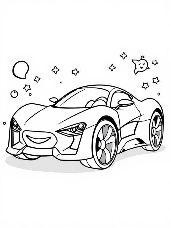 cute hypercar coloring page