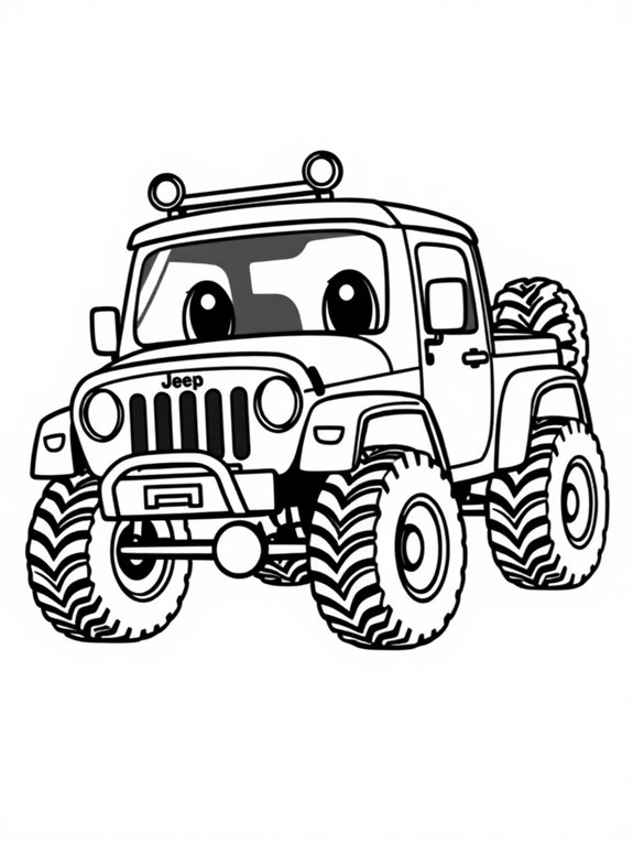 cute jeep coloring page